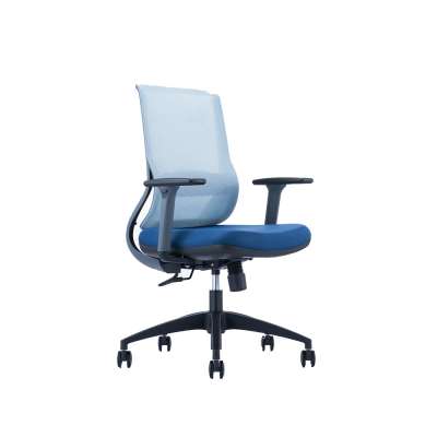 Flexible bifma ergonomic design blue office chair swivel conference office chair with folding footrest